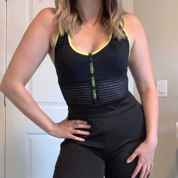 La SENZA Tops - La Senza Black and Neon Mesh Body Suit
